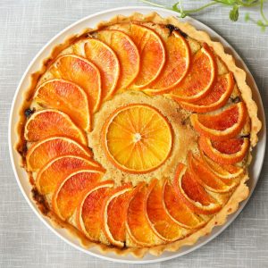 orange pie on plate