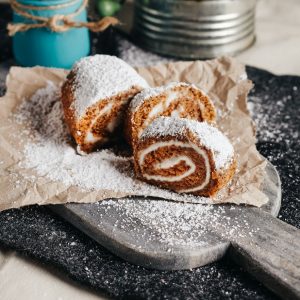 sliced brown cake