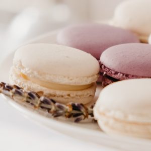 French macaroons on plate